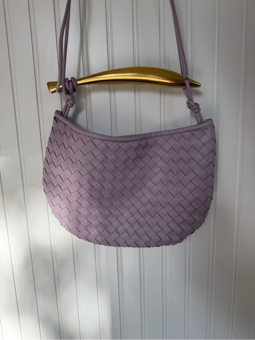 Woven Lavender Shoulder Bag - Women's Crossbody Purse